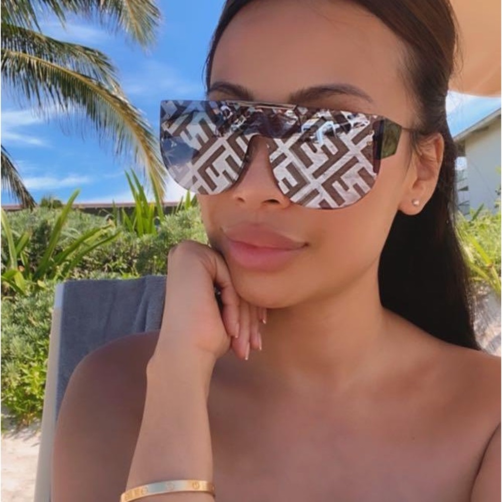 🔥FENDI FF Fabulous Shield Sunglasses FF M0093/S Grey🔥